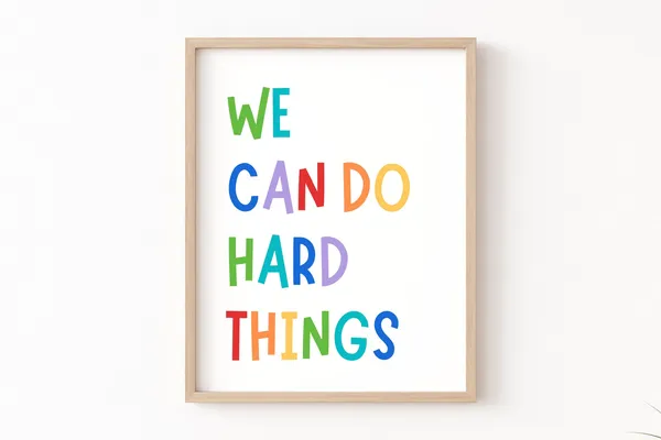 We Can Do Hard Things Kids Affirmation Art Print
