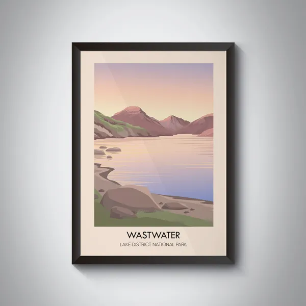 Wastwater Vintage Travel Poster, Lake District