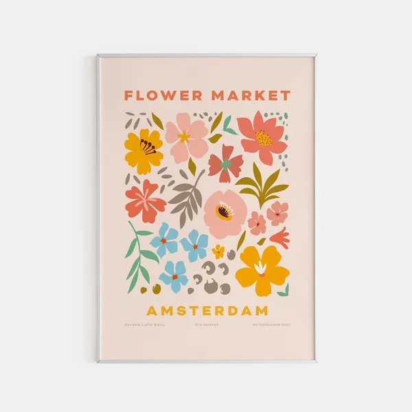 Flower Market Poster, Matisse-Inspired Art Print