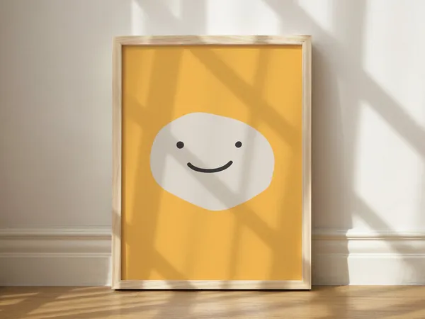 Trendy Smiley Face Retro Dorm Decor Art Print