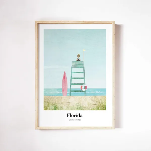 Florida Wall Art By Henry Rivers, Travel Poster