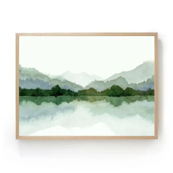 Forest Lake Panoramic Landscape Art Print