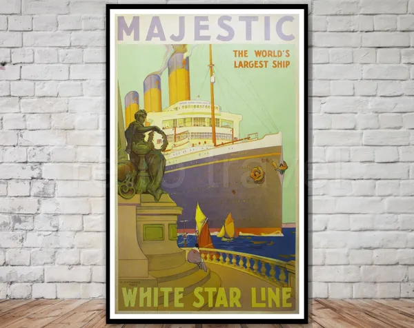 World's Largest Ship Vintage Travel Poster