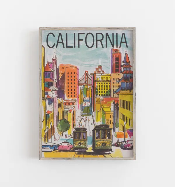 San Francisco Vintage Travel Poster, California
