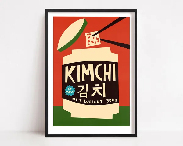Kimchi Print, Mid-Century Kitchen Poster