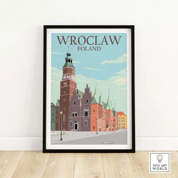 Wroclaw Vintage Travel Poster, Poland Wall Art