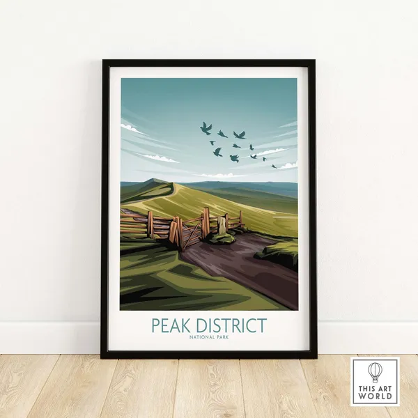 Peak District National Park England Travel Poster