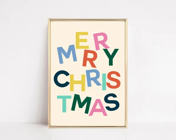 Merry Christmas Print, Modern Holiday Decor