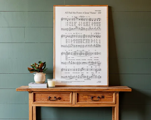 All Hail The Power Of Jesus Hymn Lyric Art Print