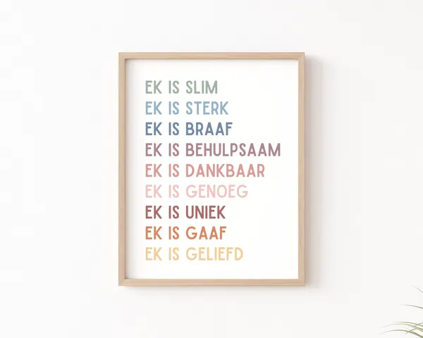 Afrikaans I Am Kind Classroom Decor Art Print