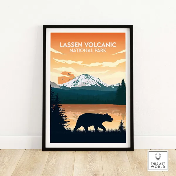 Lassen Volcanic National Park Poster, California Bear