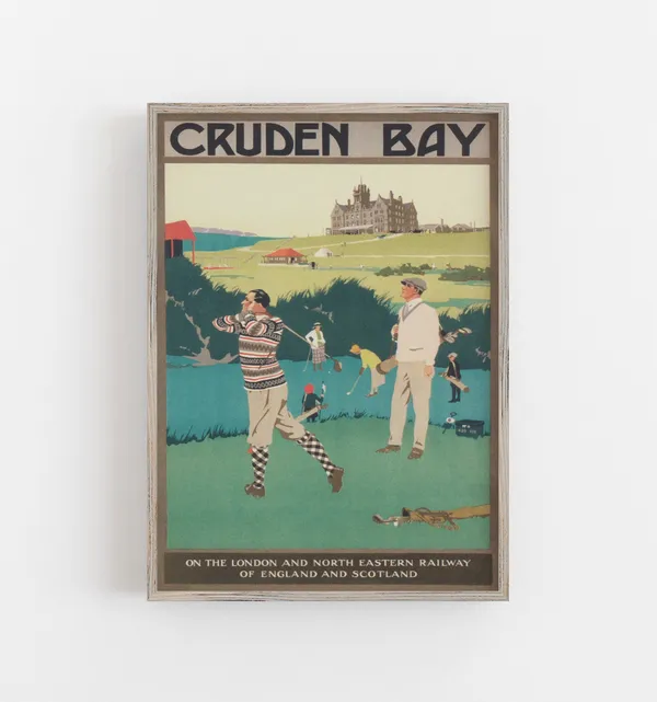 Cruden Bay Scotland Golf Vintage Travel Poster