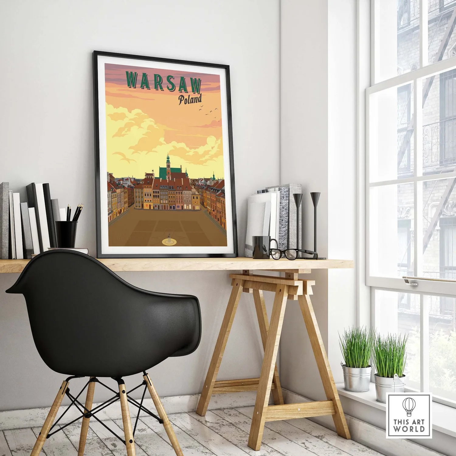 Warsaw Vintage Travel Poster Art Print - Image 4