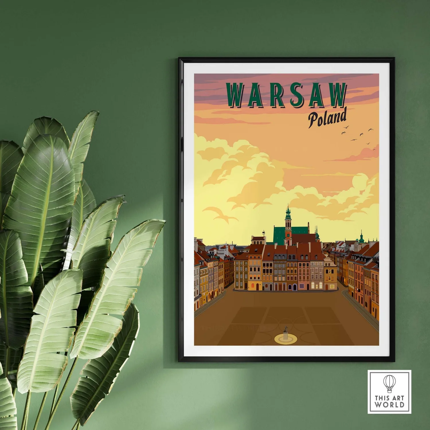Warsaw Vintage Travel Poster Art Print - Image 2