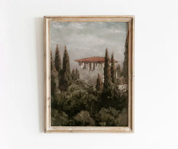 Umbria Vintage Italian Landscape, Travel Poster