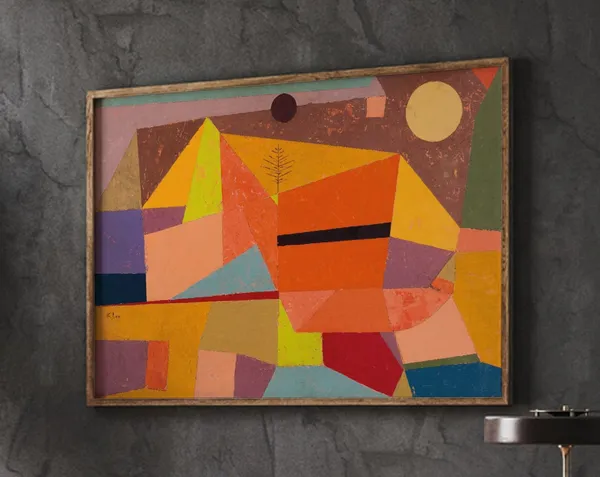 Paul Klee Joyful Mountain Landscape Vintage Art Print