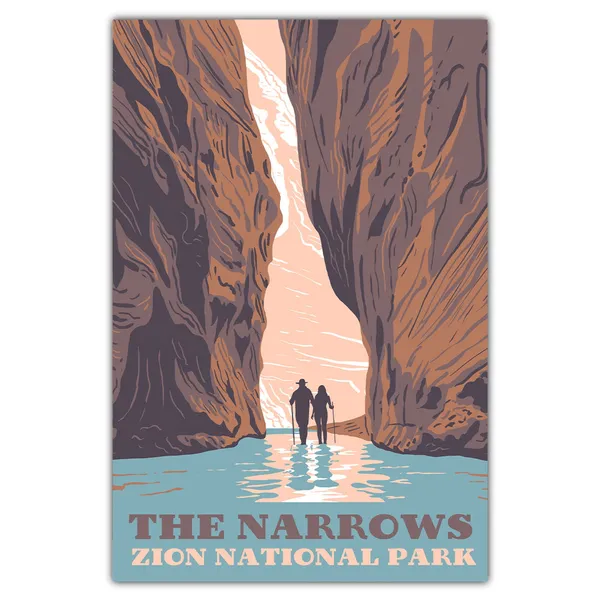Zion National Park The Narrows Postcard Art Print