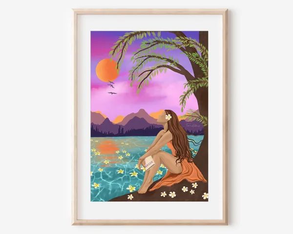 Dare To Dream Tropical Boho Travel Art Print
