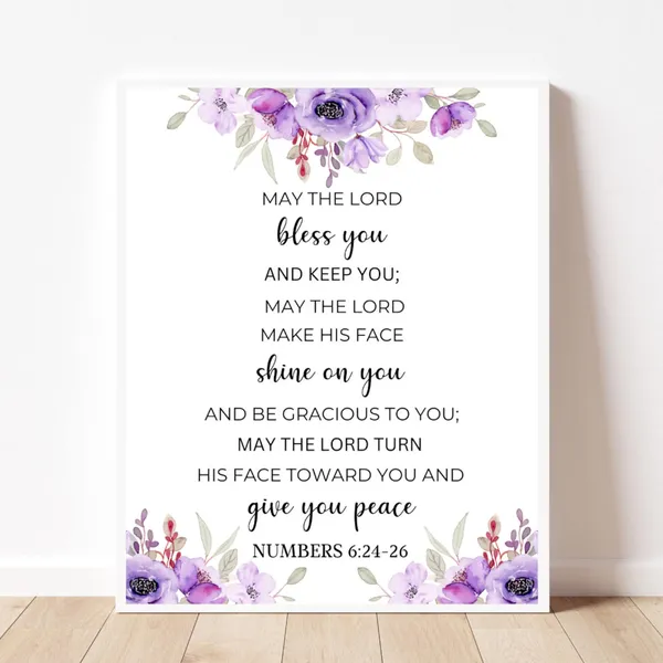 May The Lord Bless You Scripture Print, Watercolor