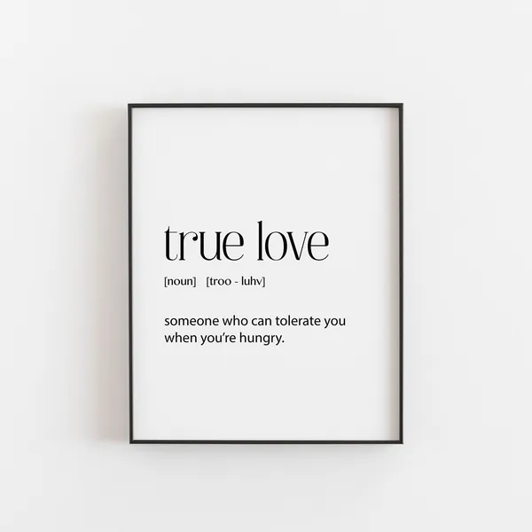 True Love Definition Art Print, Romantic Gift