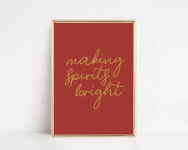 Funny Christmas Bar Cart Decor Art Print