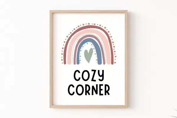 Cozy Corner Boho Classroom Rainbow Art Print