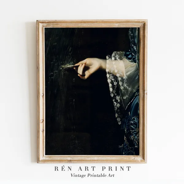 Moody Victorian Woman Baroque Wall Art Print