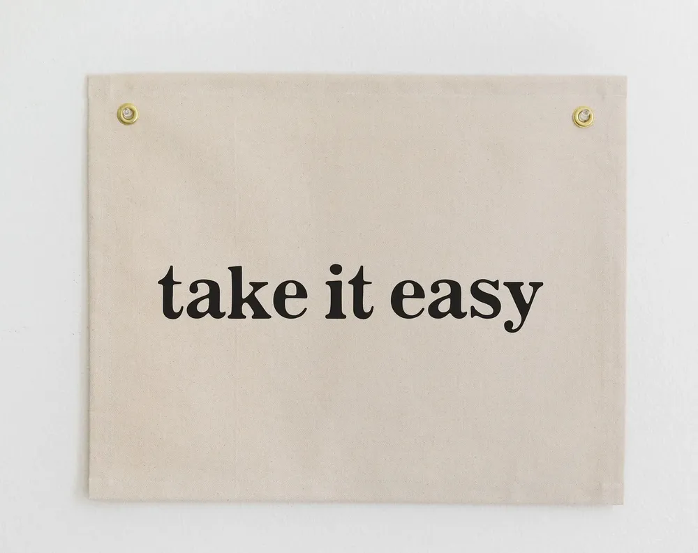 Take It Easy Retro Hippie Wall Banner