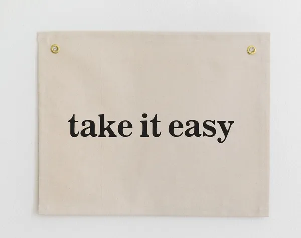 Take It Easy Retro Hippie Wall Banner