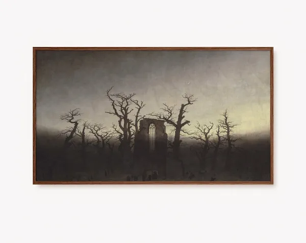 Dark Academia Halloween Gothic Cemetery Art Print