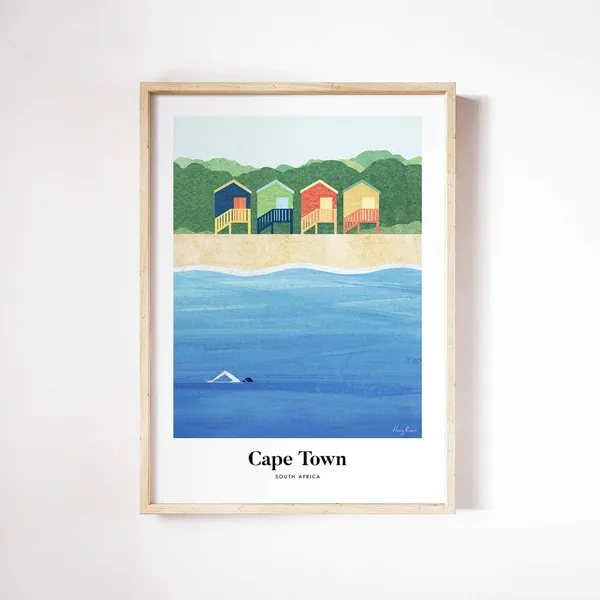 Cape Town Muizenberg Travel Poster by Henry Rivers