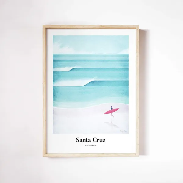 Santa Cruz Travel Poster, Henry Rivers Art Print