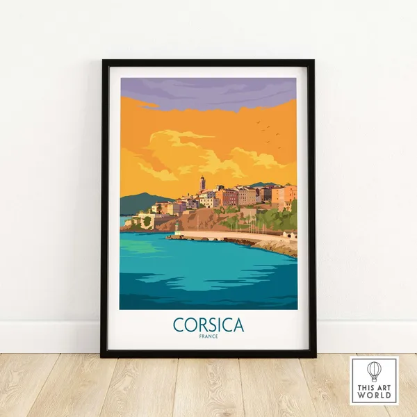 Corsica French Travel Poster, France Travel Art Print
