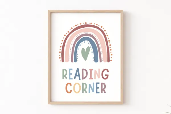 Reading Corner Sign, Boho Classroom Decor Poster