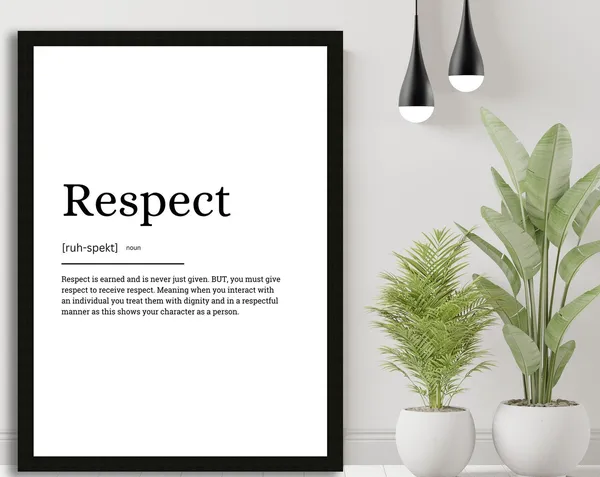 Respect Definition Minimalist Quote Art Print