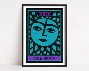The Moon Tarot Poster Print, Mystical Decor