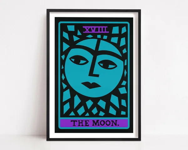 The Moon Tarot Poster Print, Mystical Decor