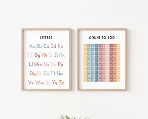Alphabet Poster Count to 100 Hundreds Chart Art Print