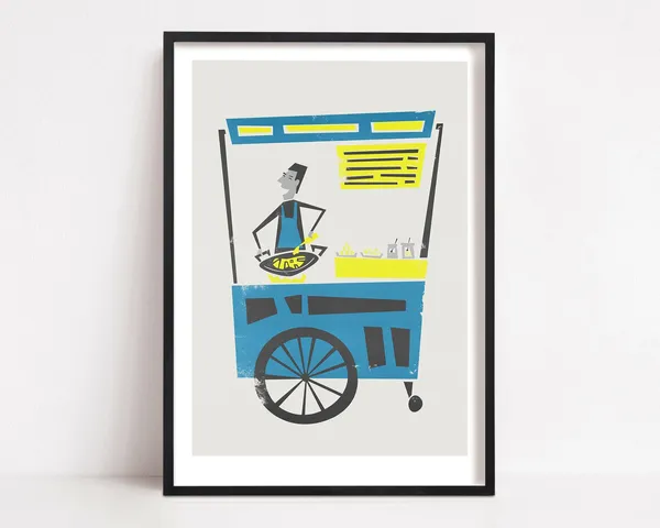 Bangkok Pad Thai Food Print, Kitchen Street Food Poster