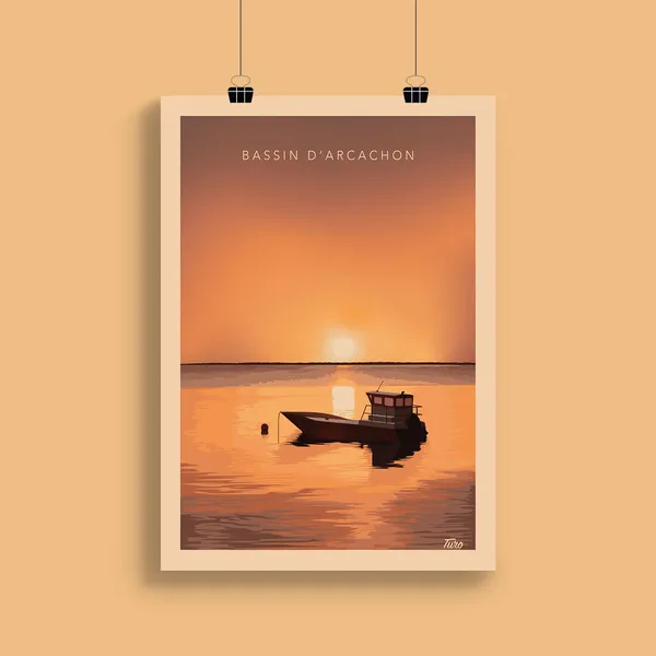 Arcachon Bay La Plate Vintage Travel Poster