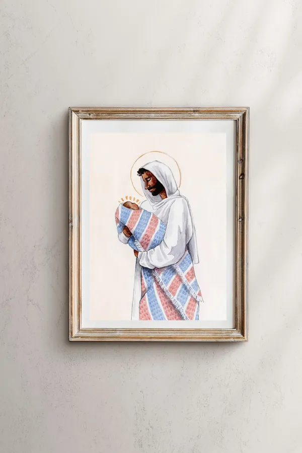Angel Baby Religious Art Print, LDS Memorial Prayer