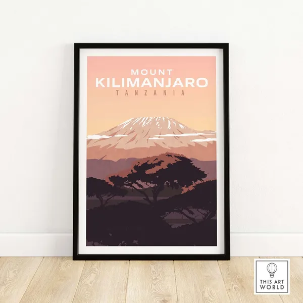 Kilimanjaro Print, Tanzania Mountain Travel Poster