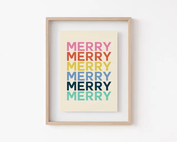 Colorful Christmas Holiday Decor Art Print