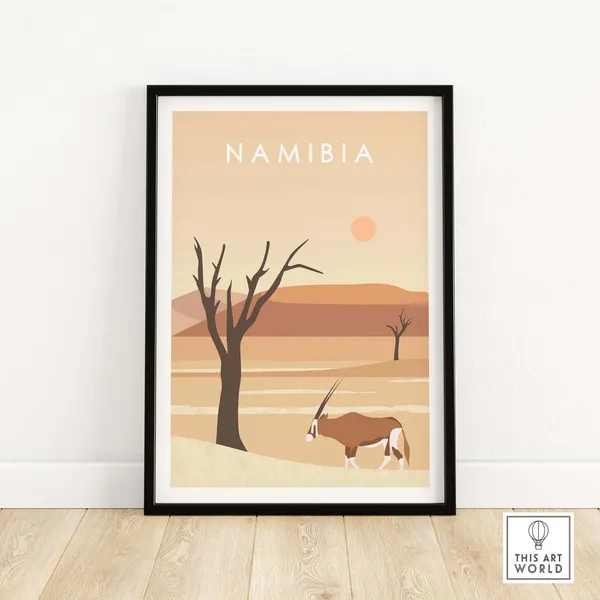 Namibia Dunes Poster, Sossusvlei Desert Africa Art Print