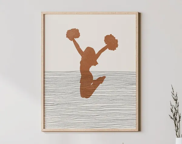 Boho Cheerleader Print, Minimalist Cheer Poster