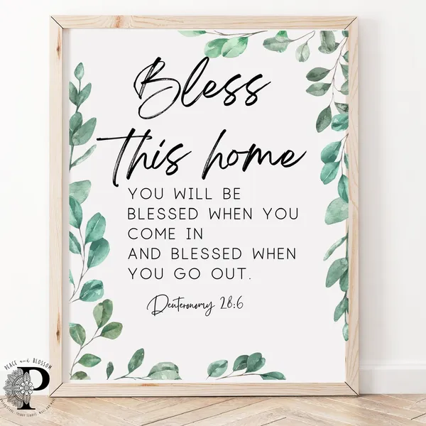 Bless This Home Deuteronomy 28:6 Bible Verse Print