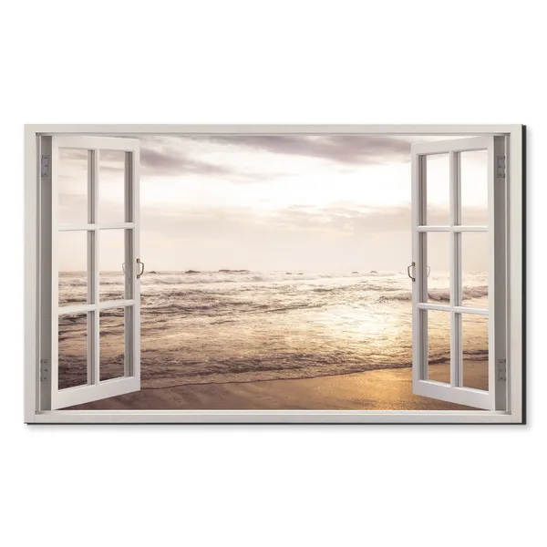 Sea Beach Surf Waves Seascape Window View Art Print