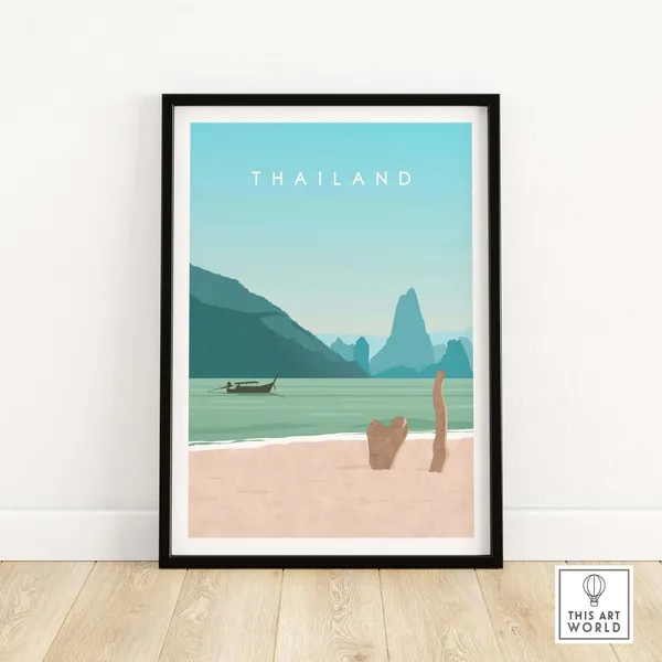 Thailand Travel Poster, Beach Painting Art Print