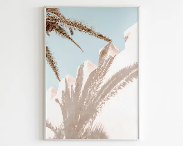 Palm Tree Minimalist Art Print, Sage Green Botanical