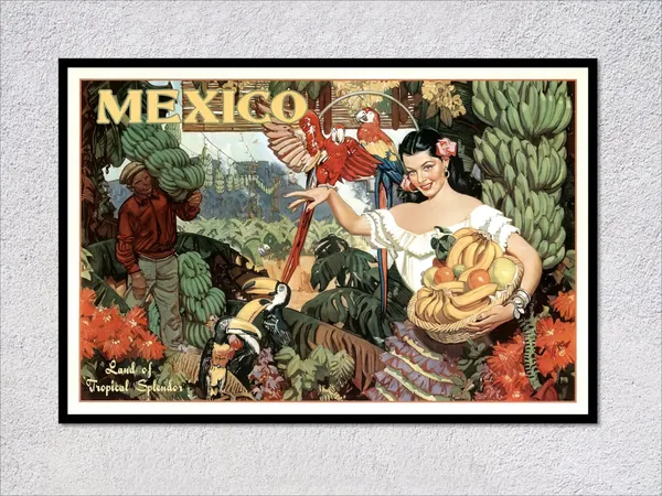 Mexico Vintage Travel Poster, Classic Mexican Tourism